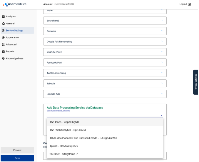Google Fonts als Datenverarbeitungsservice festlegen Google Fonts als Datenverarbeitungsservice festlegen
