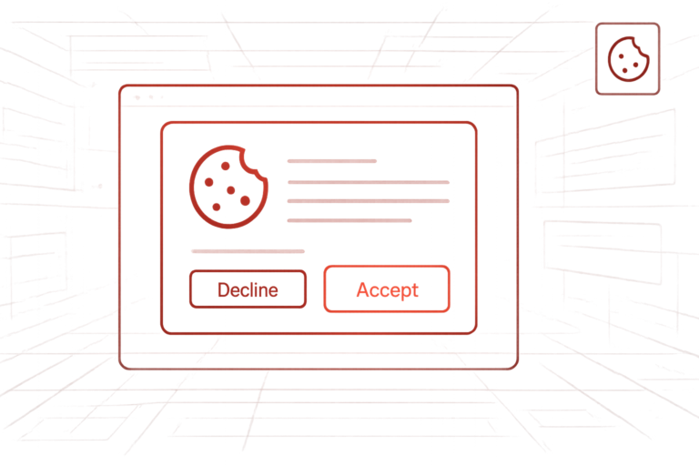 Grafik mit Cookie Symbol und Auswahlfeldern steht fuer Datenschutz und transparente Cookie Verwaltung auf Websites