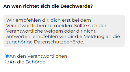 DSGVO Beschwerde Generator an wen richtet sich die Beschwerde