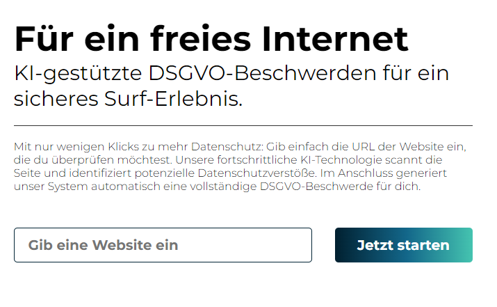 DSGVO Beschwerde Generator Website eingeben